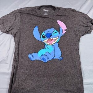 Disney Mens Stitch Graphic T-Shirt - Gray and Blue XL